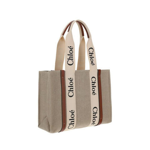 Beige Linen Handbag