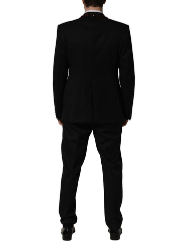 Black Crystal Embellished 2 Piece Suit