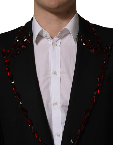 Black Crystal Embellished 2 Piece Suit