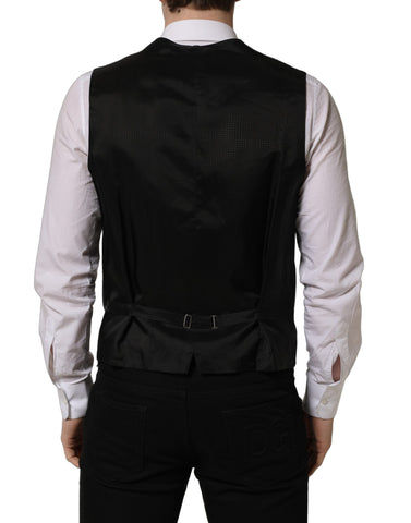 Black Single Breasted Men Waistcoat Vest