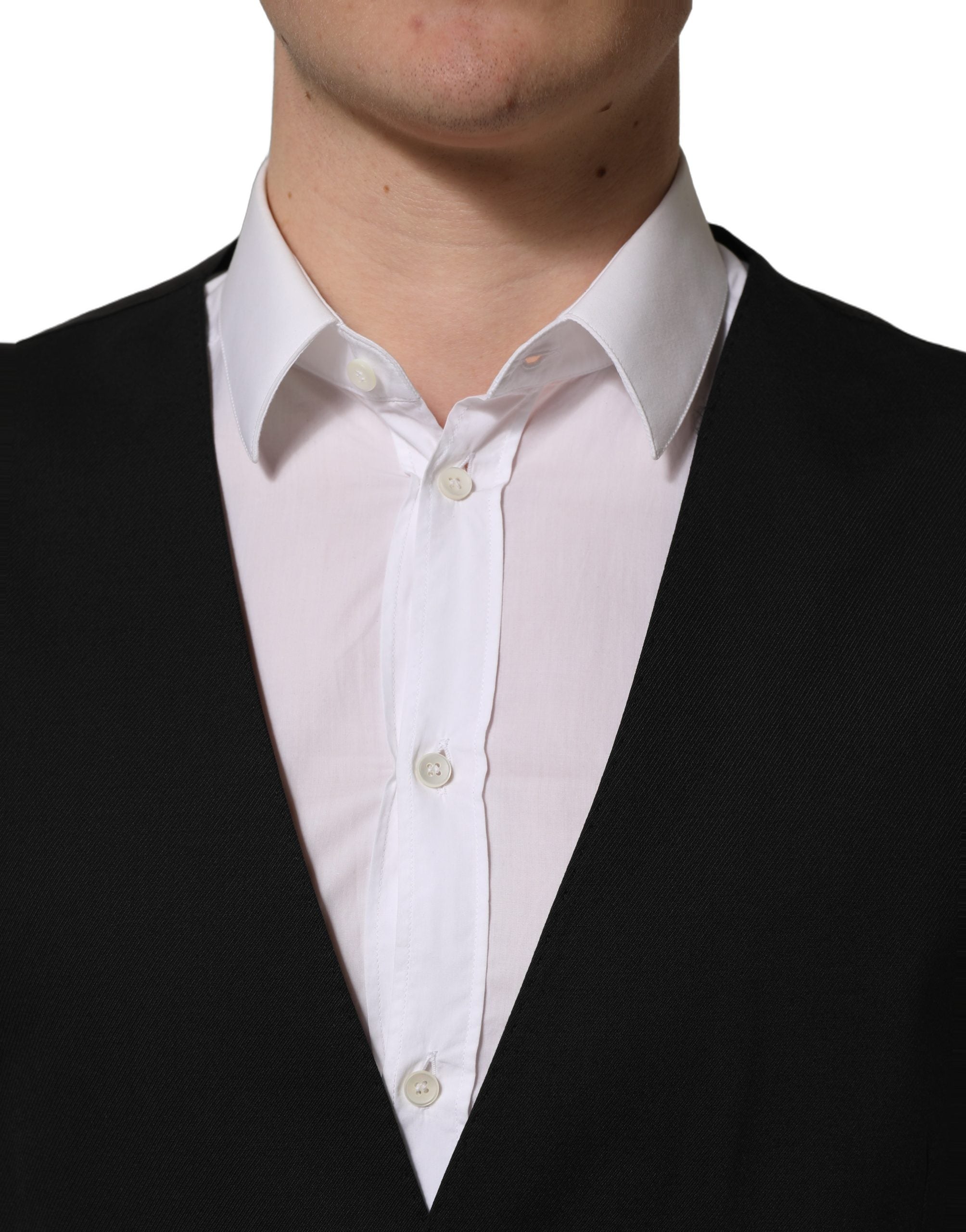 Black Single Breasted Men Waistcoat Vest