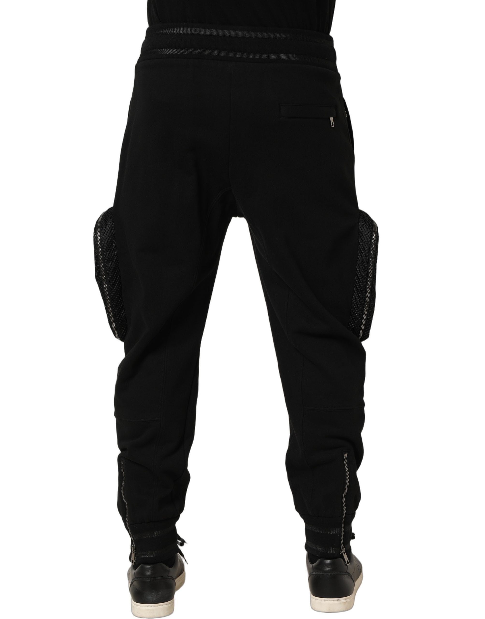 Black Mid Waist Cargo Jogger Sweatpants Pants
