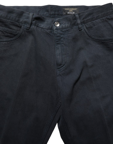 Black Cotton Mid Waist Skinny Men Denim Jeans