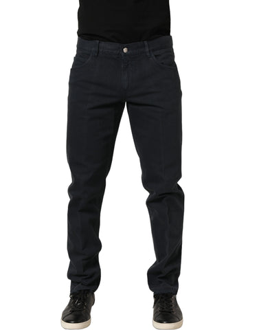 Black Cotton Mid Waist Skinny Men Denim Jeans