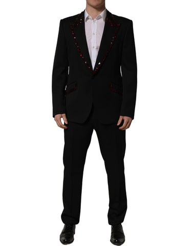 Black Crystal Embellished 2 Piece Suit