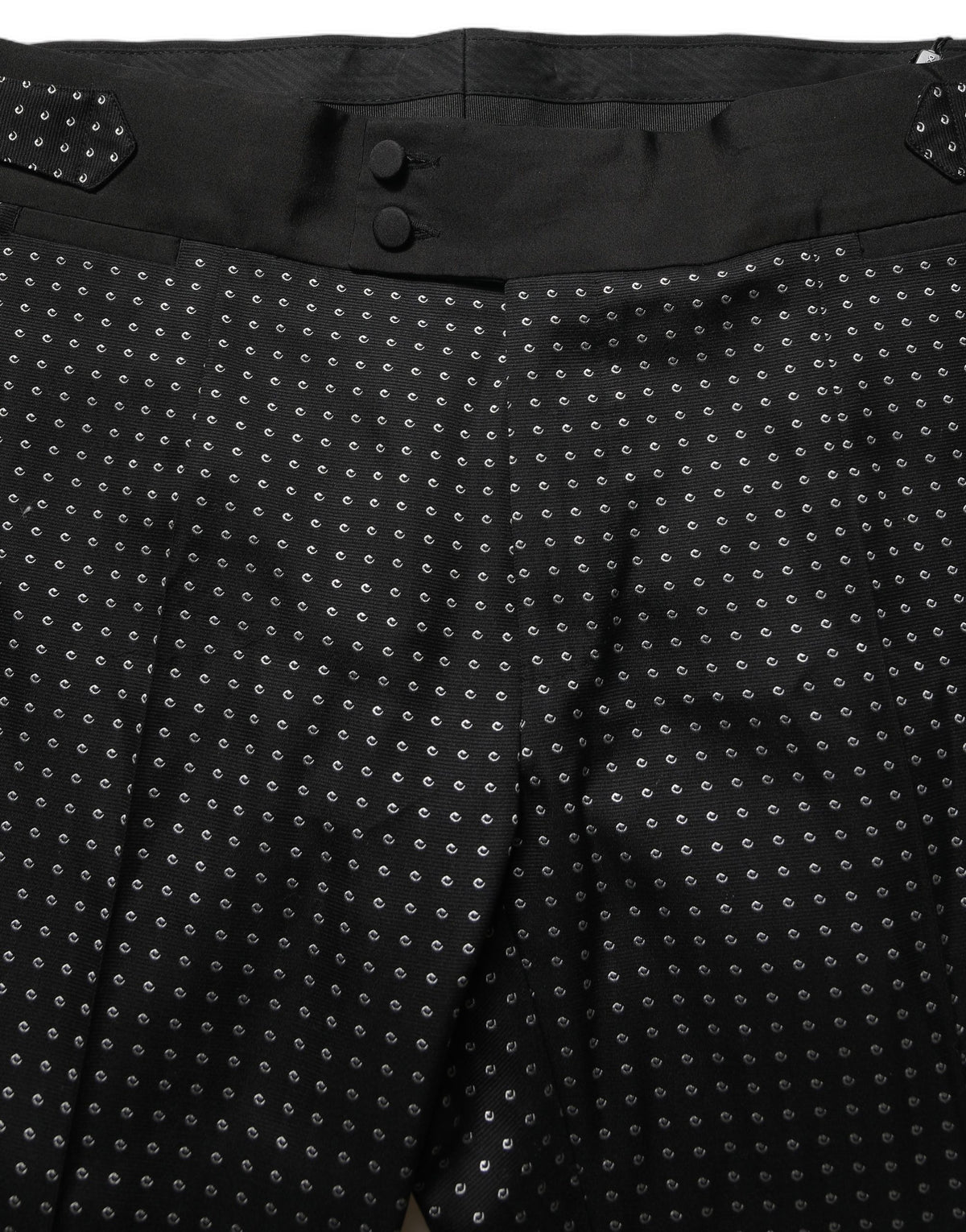 Black Polka Dot Cotton Dress Trouser Pants