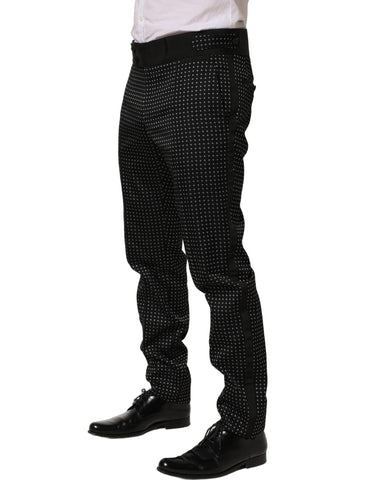 Black Polka Dot Cotton Dress Trouser Pants