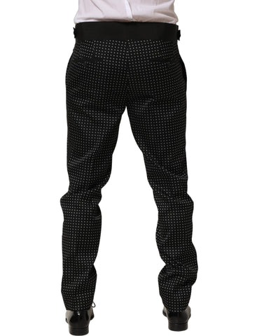 Black Polka Dot Cotton Dress Trouser Pants