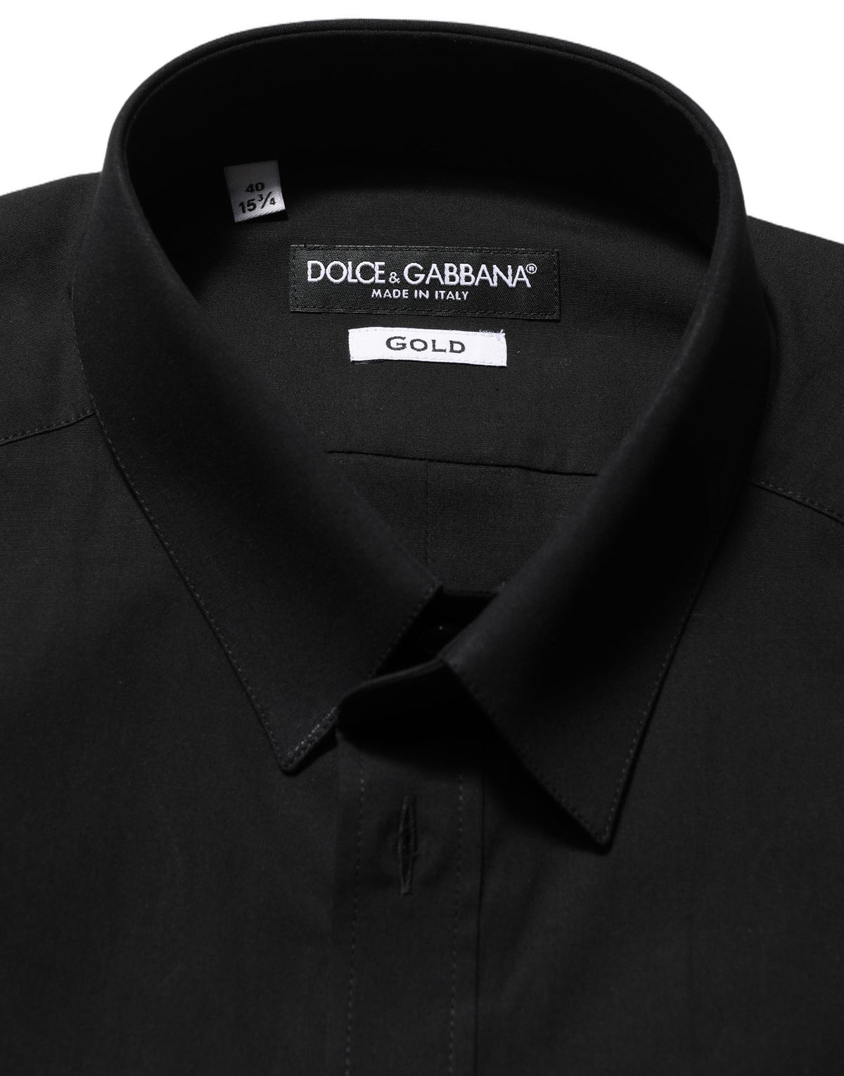Black Cotton Stretch GOLD Fit Dress Shirt