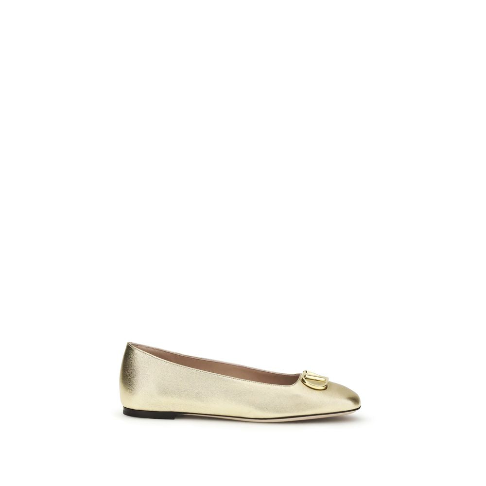 Gold Napa Leather / Calf Bos Taurus Ballet Flats