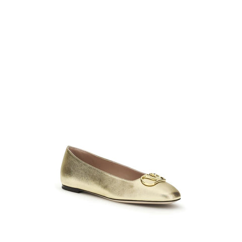 Gold Napa Leather / Calf Bos Taurus Ballet Flats