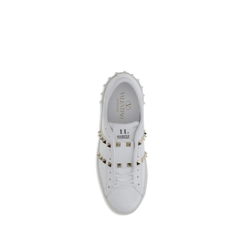 White Calf Leather Bos Taurus Sneakers