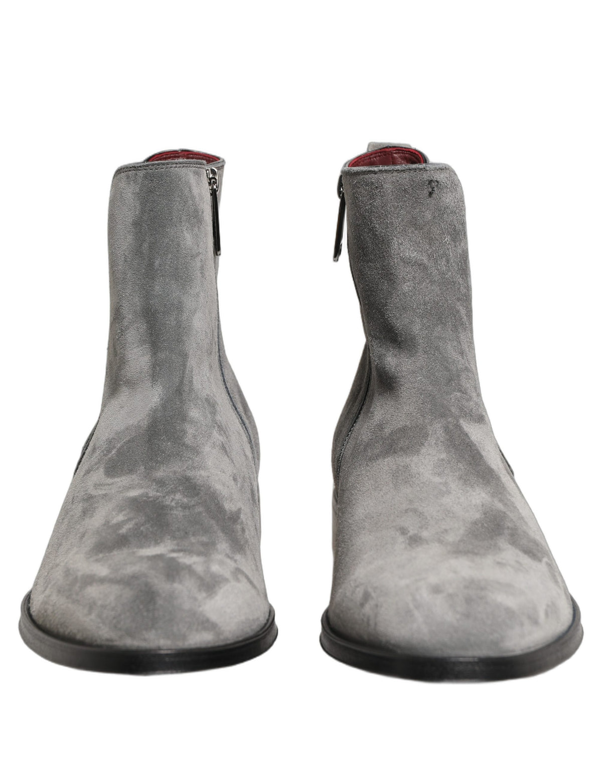 Gray Suede Leather Chelsea Boots Shoes