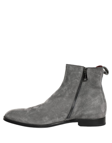 Gray Suede Leather Chelsea Boots Shoes