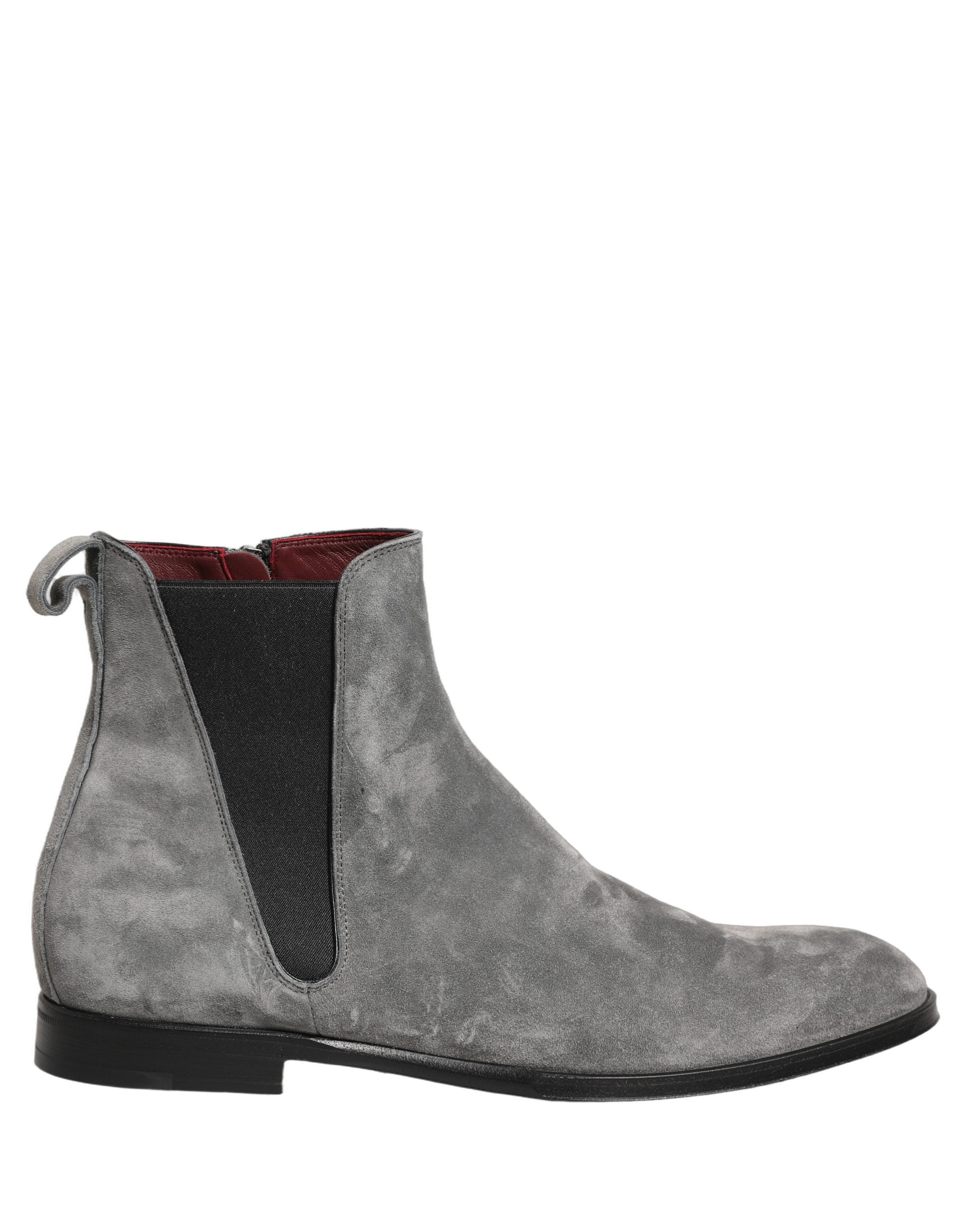 Gray Suede Leather Chelsea Boots Shoes