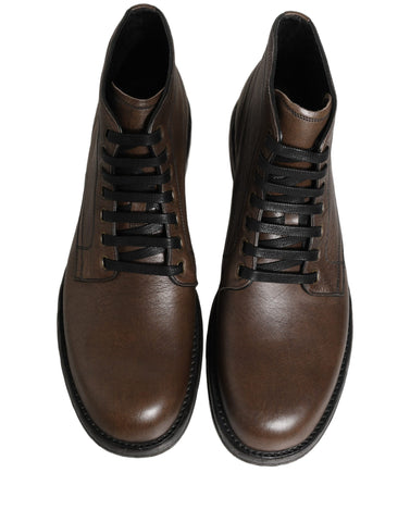 Brown Perugino Leather Men Ankle Boots Shoes