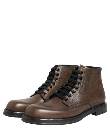 Brown Perugino Leather Men Ankle Boots Shoes