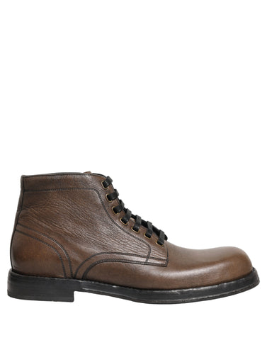 Brown Perugino Leather Men Ankle Boots Shoes