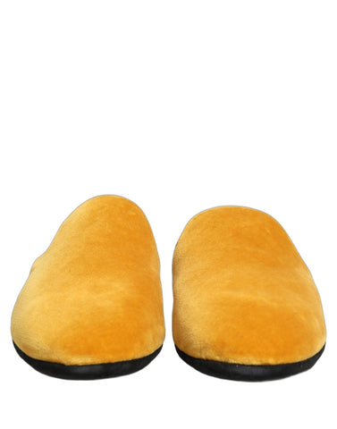 Yellow Suede Slides Flat Slipper Men Shoes