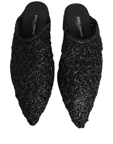 Black Mules Slides Slippers Men Flats Shoes