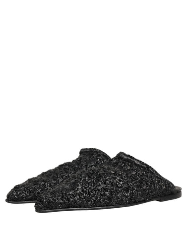 Black Mules Slides Slippers Men Flats Shoes