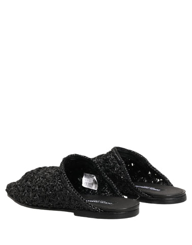 Black Mules Slides Slippers Men Flats Shoes