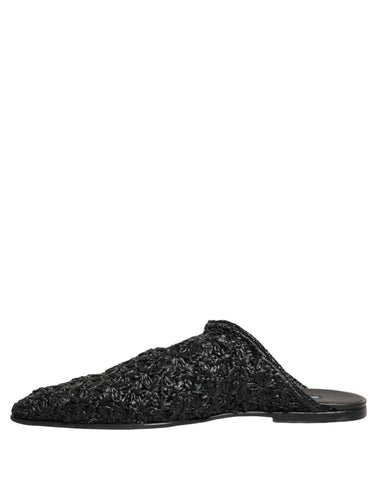 Black Mules Slides Slippers Men Flats Shoes