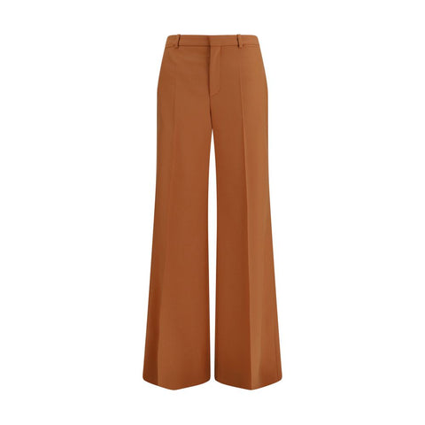 Orange Cotton Flared Pants