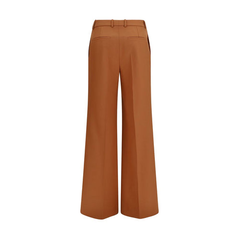 Orange Cotton Flared Pants