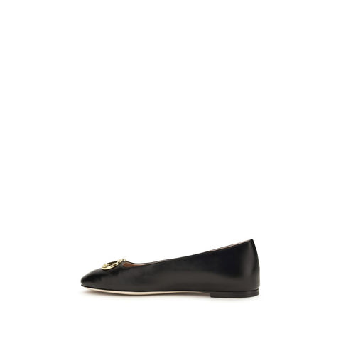 Black Calf Leather Bos Taurus Ballet Flats