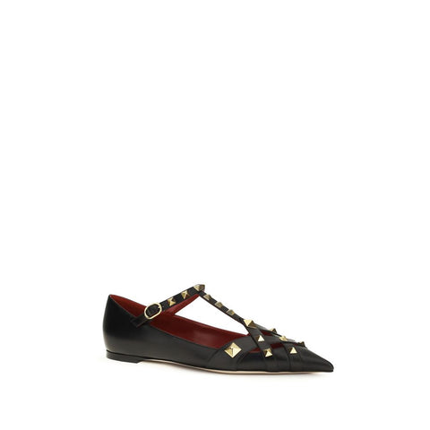 Black Goatskin Ballet Flats