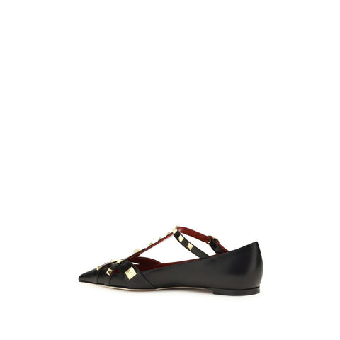 Black Goatskin Ballet Flats