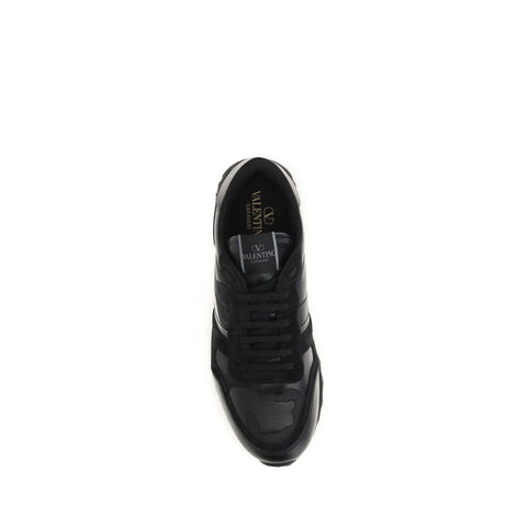 Black Polyester Athletic Sneakers