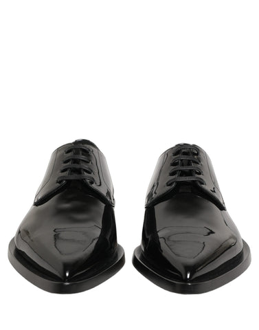 Black Leather Men Derby Dress Formal Shoes