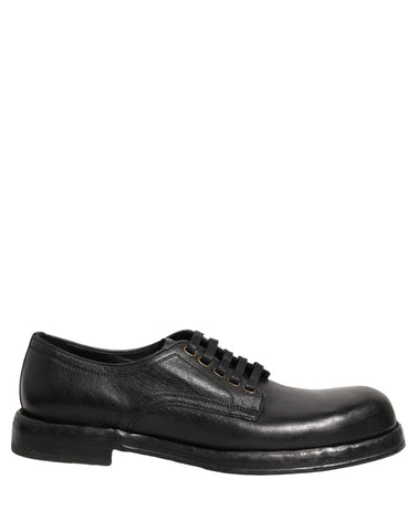 Black Leather Lace Up Derby Dress Men Shoes