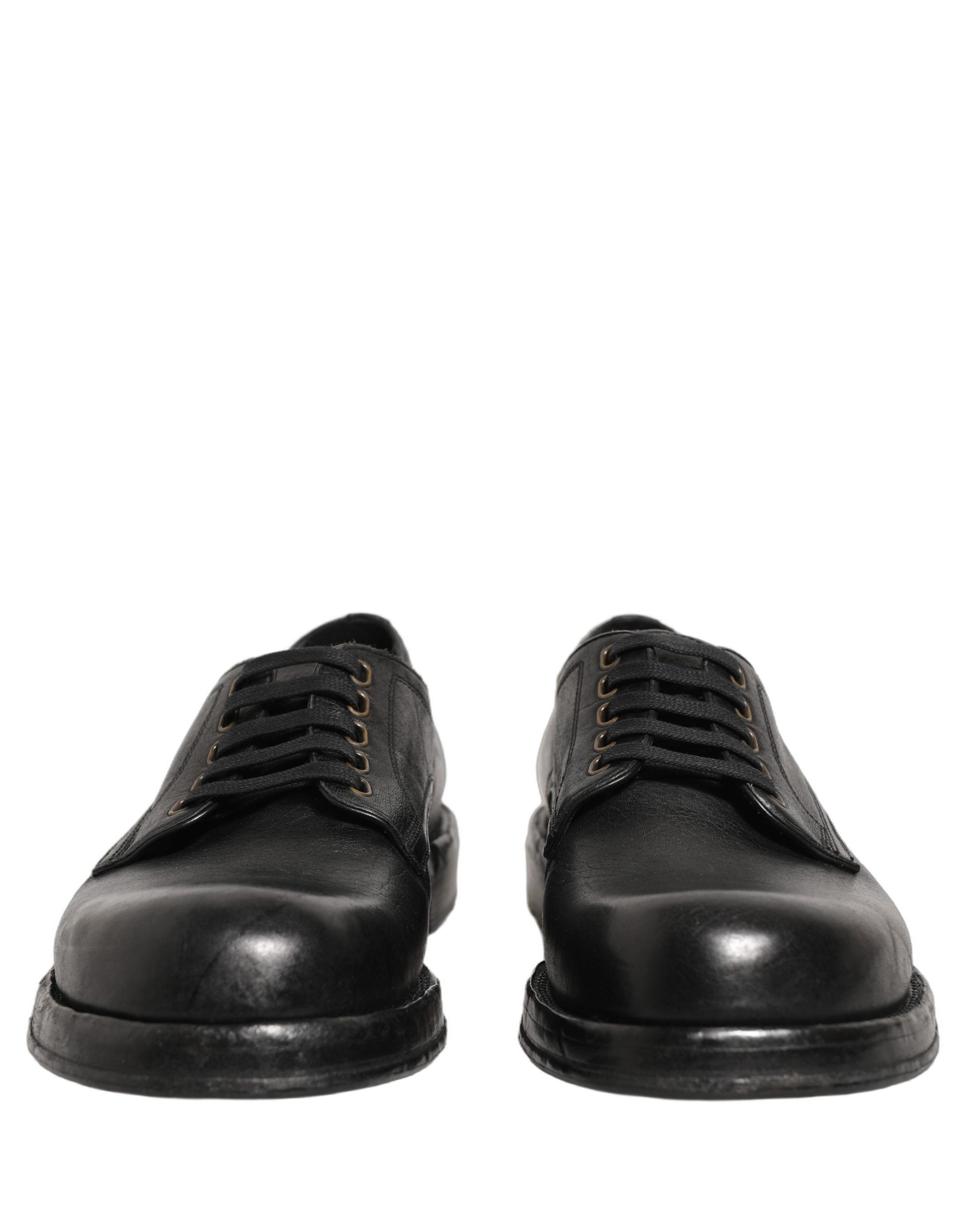 Black Leather Lace Up Derby Dress Men Shoes