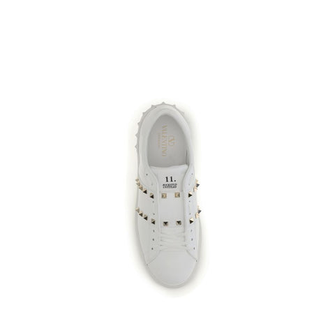 White Calf Leather Bos Taurus Sneakers