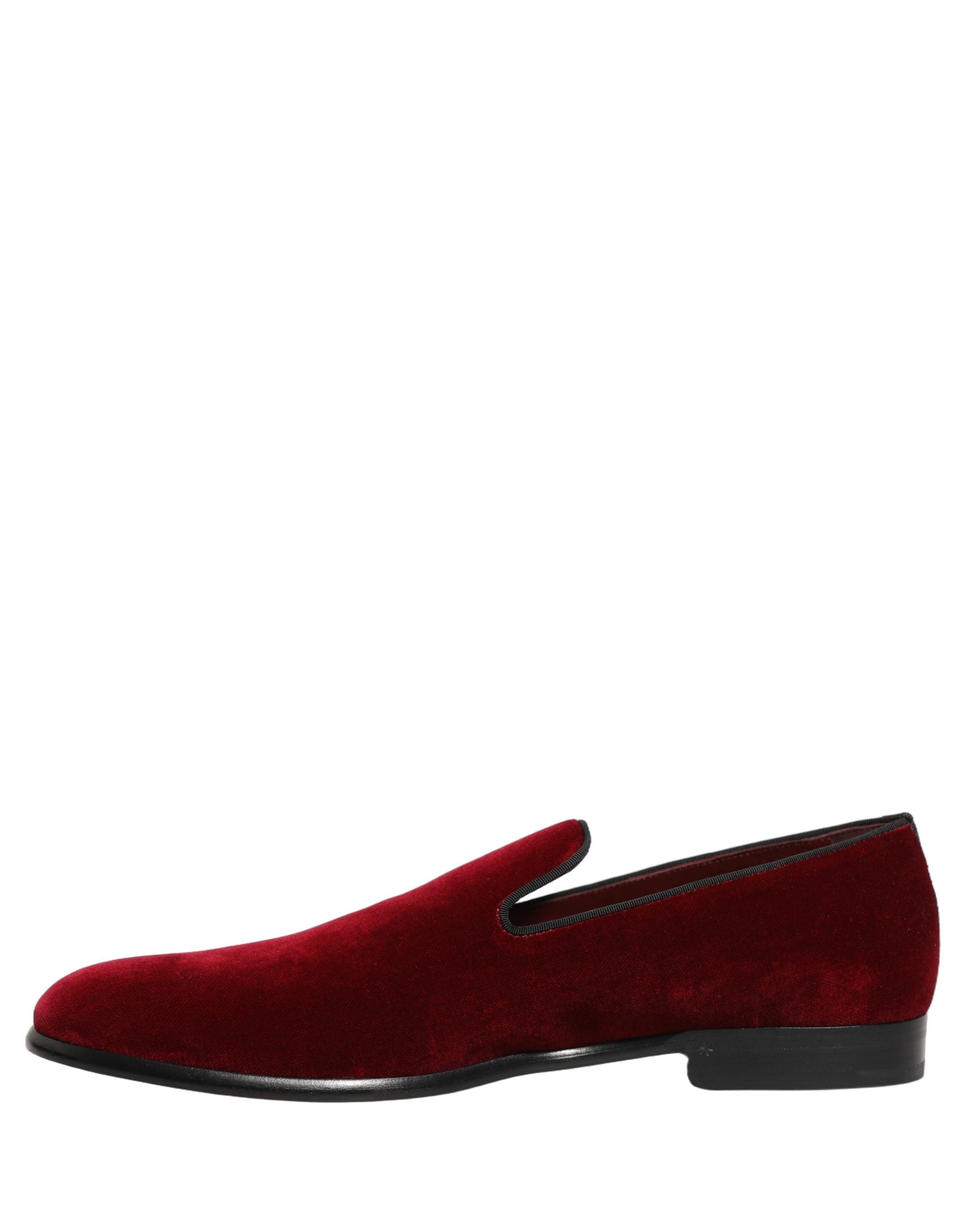 Maroon Velvet Slip On Men Dress Loafers Shoes