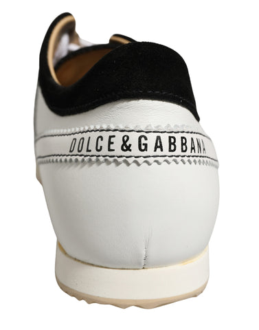 Black White Leather Suede Low Top Sneakers Shoes