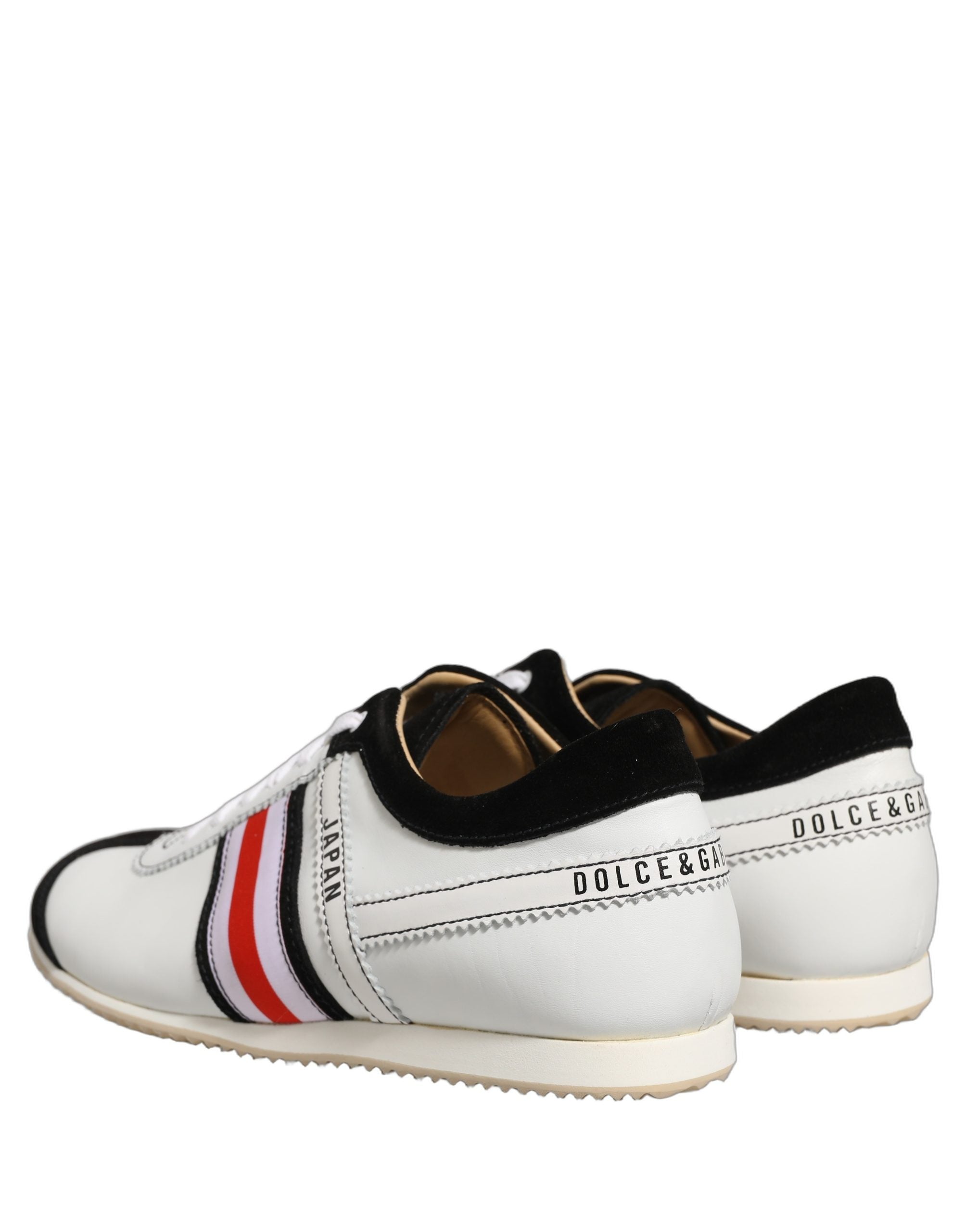 Black White Leather Suede Low Top Sneakers Shoes