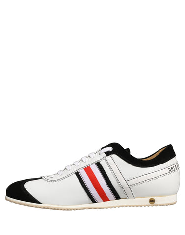 Black White Leather Suede Low Top Sneakers Shoes