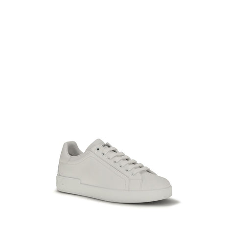 White Calf Leather Bos Taurus Low Top Sneakers