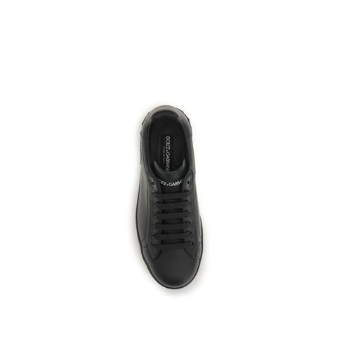 Black Calf Leather Bos Taurus Low Top Sneakers