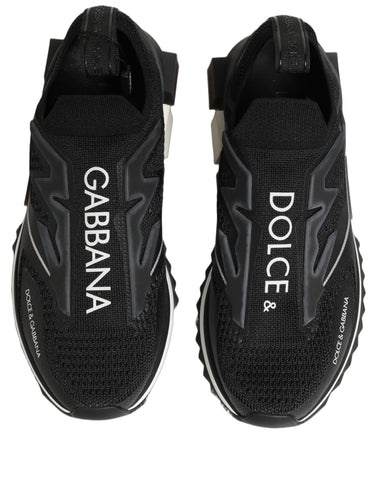 Black White Sorrento Slip-On Logo Sneakers Shoes