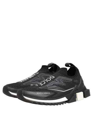 Black White Sorrento Slip-On Logo Sneakers Shoes