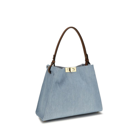 Blue Cotton Handbag