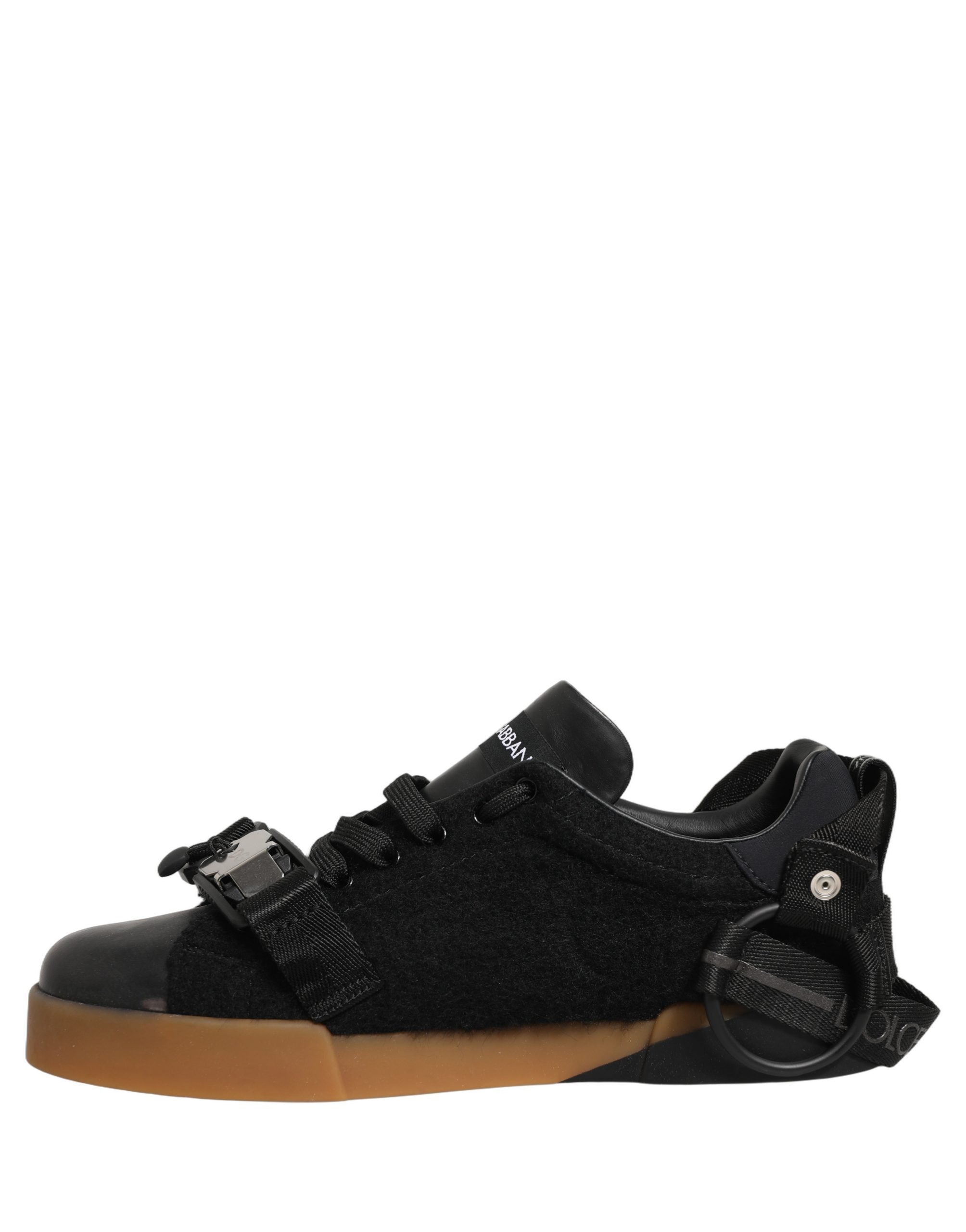 Black Leather Low Trainers Men Sneakers Shoes