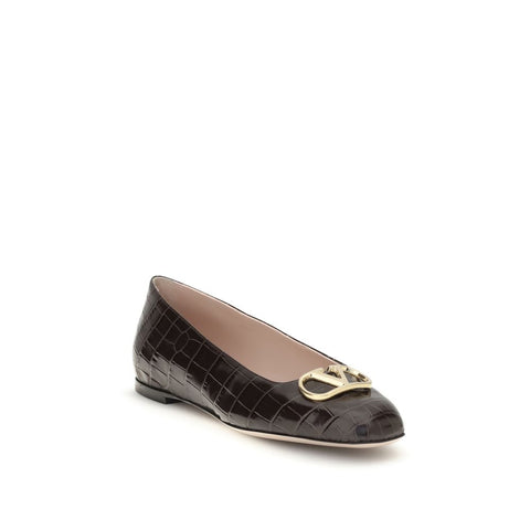 Brown Calf Leather Bos Taurus Ballet Flats