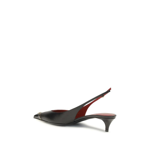 Black Calf Leather Bos Taurus Mid Heel Pumps