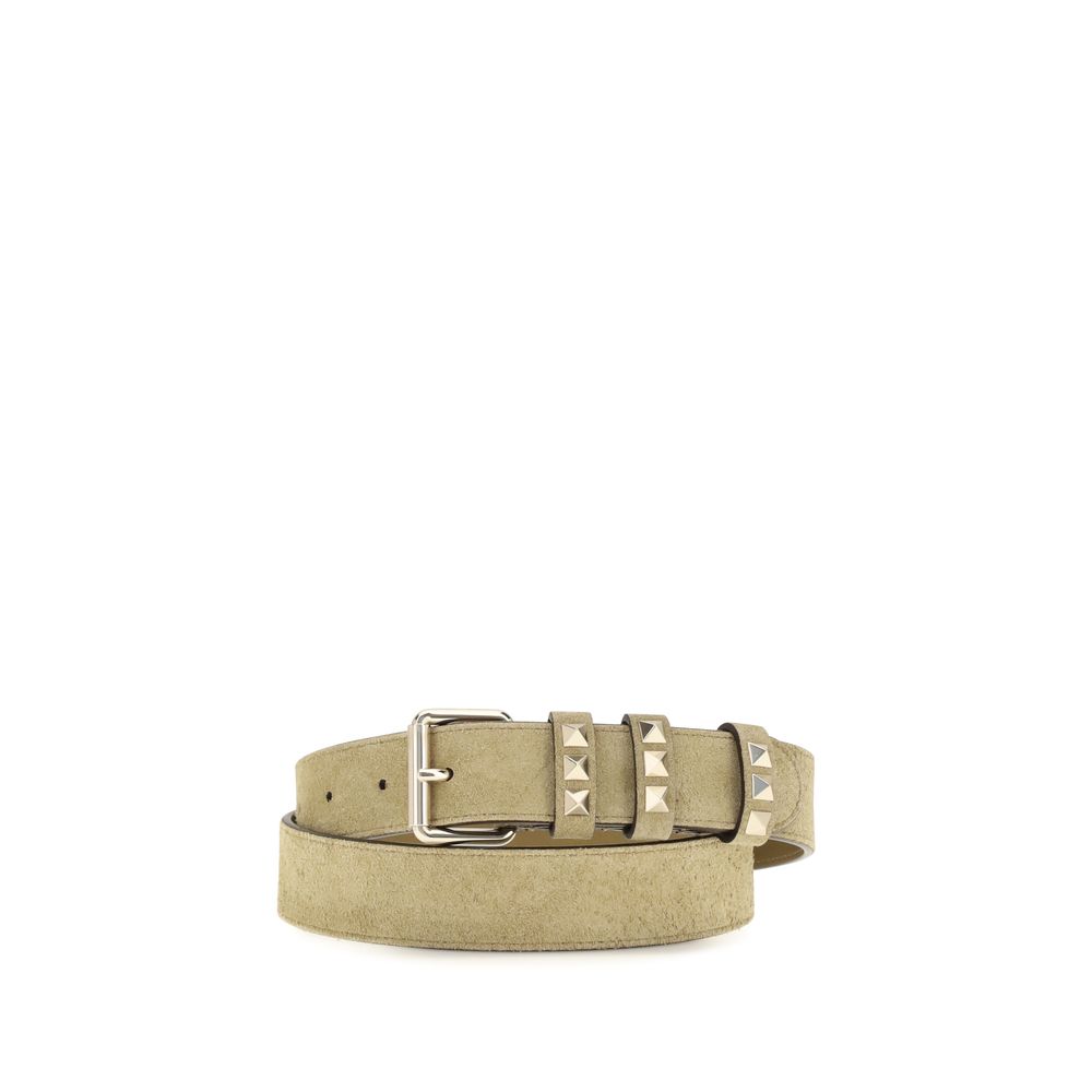 Beige Suede Leather Regular Belt